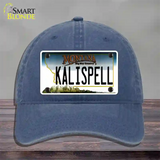 Kalispell Montana State Novelty License Plate Hat Unconstructed Cotton / Navy