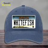 Whitefish Montana State Novelty License Plate Hat Unconstructed Cotton / Navy