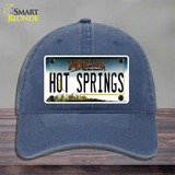 Hot Springs Montana State Novelty License Plate Hat Unconstructed Cotton / Navy