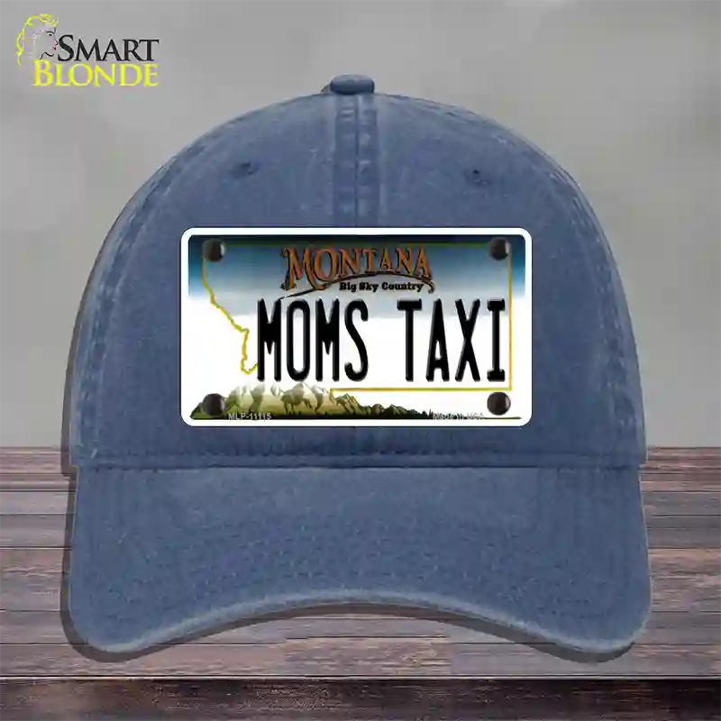 Moms Taxi Montana State Novelty License Plate Hat Unconstructed Cotton / Navy