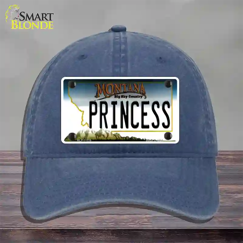 Princess Montana State Novelty License Plate Hat Unconstructed Cotton / Navy