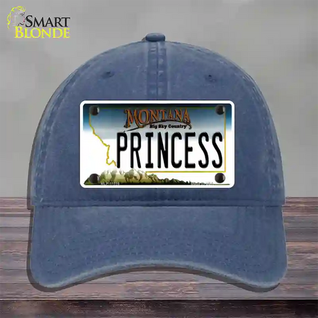 Princess Montana State Novelty License Plate Hat Unconstructed Cotton / Navy