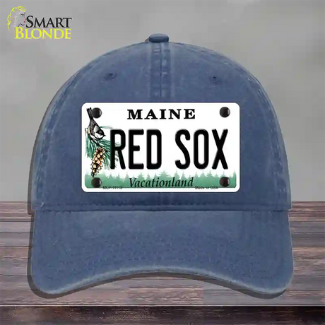 Red Sox Maine Novelty License Plate Hat Unconstructed Cotton / Navy