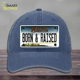 Born and Raised Montana State Novelty License Plate Hat Unconstructed Cotton / Navy