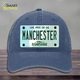 Manchester New Hampshire State Novelty License Plate Hat Unconstructed Cotton / Navy