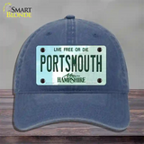 Portsmouth New Hampshire State Novelty License Plate Hat Unconstructed Cotton / Navy