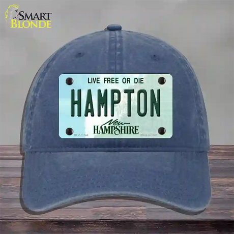 Hampton New Hampshire State Novelty License Plate Hat Unconstructed Cotton / Navy