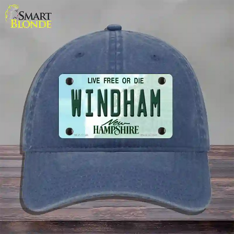 Windham New Hampshire State Novelty License Plate Hat Unconstructed Cotton / Navy