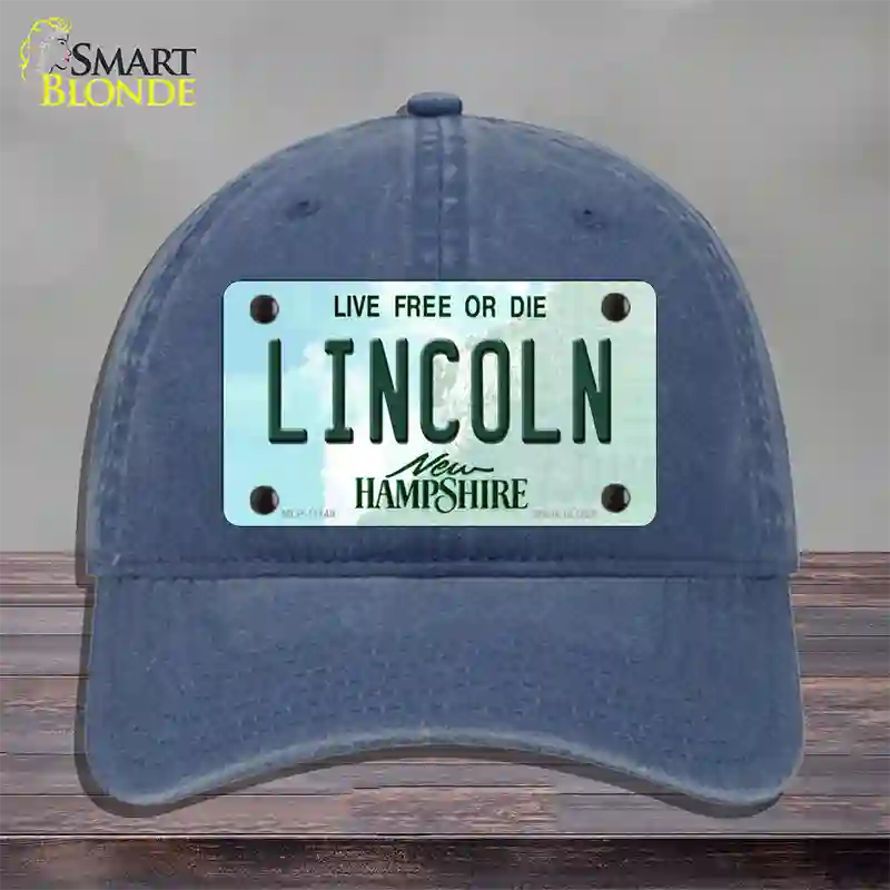 Lincoln New Hampshire State Novelty License Plate Hat Unconstructed Cotton / Navy