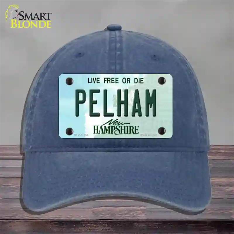 Pelham New Hampshire State Novelty License Plate Hat Unconstructed Cotton / Navy