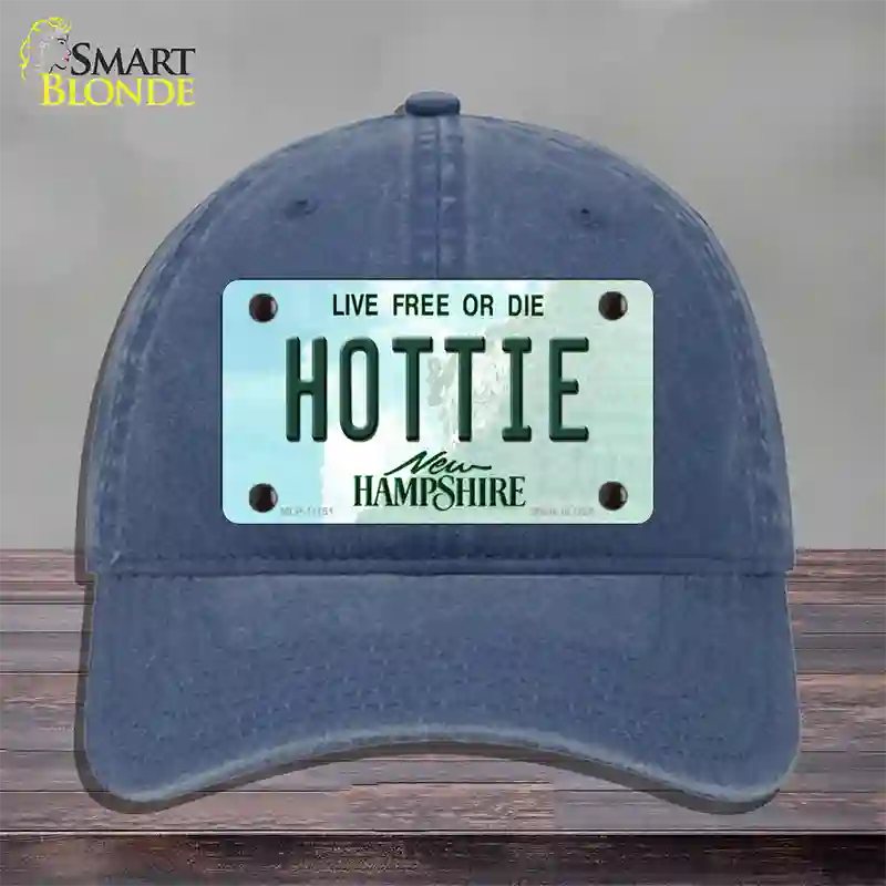 Hottie New Hampshire State Novelty License Plate Hat Unconstructed Cotton / Navy