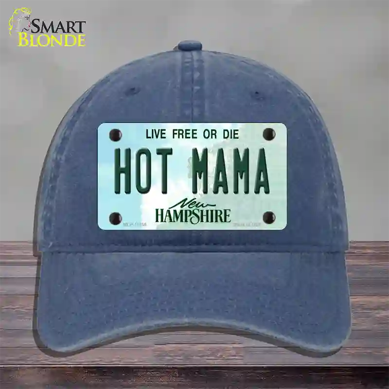 Hot Mama New Hampshire State Novelty License Plate Hat Unconstructed Cotton / Navy