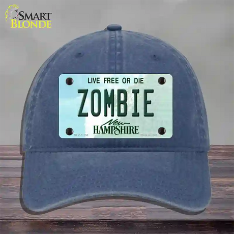 Zombie New Hampshire State Novelty License Plate Hat Unconstructed Cotton / Navy