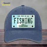 Fishing New Hampshire State Novelty License Plate Hat Unconstructed Cotton / Navy