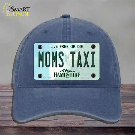 Moms Taxi New Hampshire State Novelty License Plate Hat Unconstructed Cotton / Navy