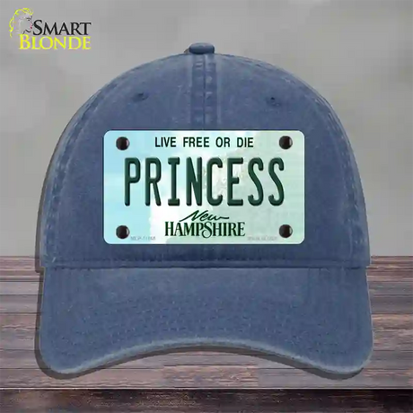 Princess New Hampshire State Novelty License Plate Hat Unconstructed Cotton / Navy