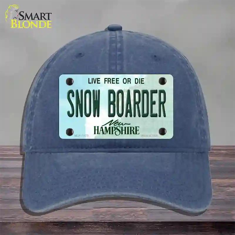 Snow Boarder New Hampshire State Novelty License Plate Hat Unconstructed Cotton / Navy