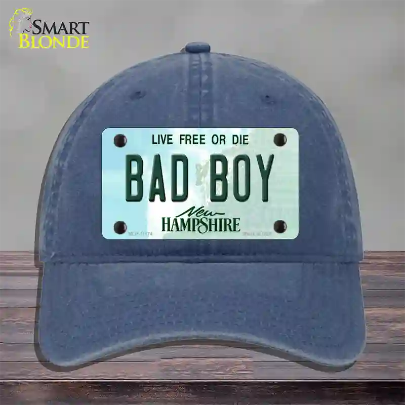 Bad Boy New Hampshire State Novelty License Plate Hat Unconstructed Cotton / Navy