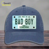 Bad Boy New Hampshire State Novelty License Plate Hat Unconstructed Cotton / Navy