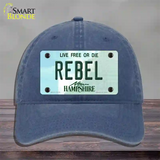 Rebel New Hampshire State Novelty License Plate Hat Unconstructed Cotton / Navy