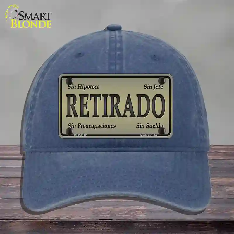 Retirado Novelty License Plate Hat Unconstructed Cotton / Navy