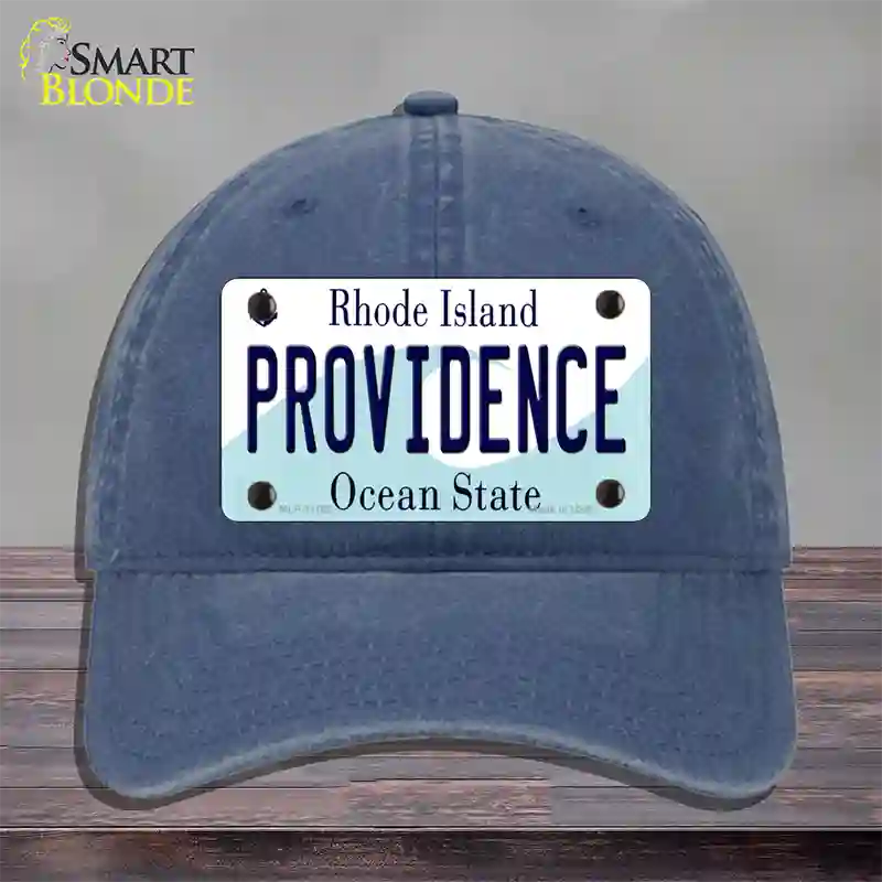 Providence Rhode Island State Novelty License Plate Hat Unconstructed Cotton / Navy