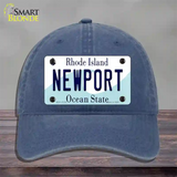 New Port Rhode Island State Novelty License Plate Hat Unconstructed Cotton / Navy