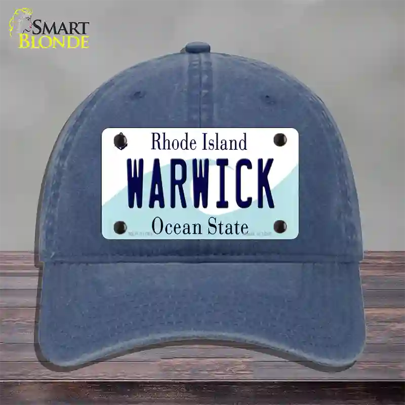 Warwick Rhode Island State Novelty License Plate Hat Unconstructed Cotton / Navy