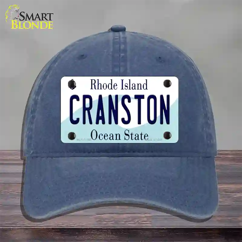 Cranston Rhode Island State Novelty License Plate Hat Unconstructed Cotton / Navy