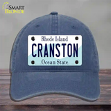 Cranston Rhode Island State Novelty License Plate Hat Unconstructed Cotton / Navy