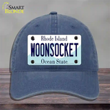 Woonsocket Rhode Island State Novelty License Plate Hat Unconstructed Cotton / Navy