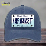 Narragansett Rhode Island State Novelty License Plate Hat Unconstructed Cotton / Navy