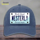 Westerly Rhode Island State Novelty License Plate Hat Unconstructed Cotton / Navy