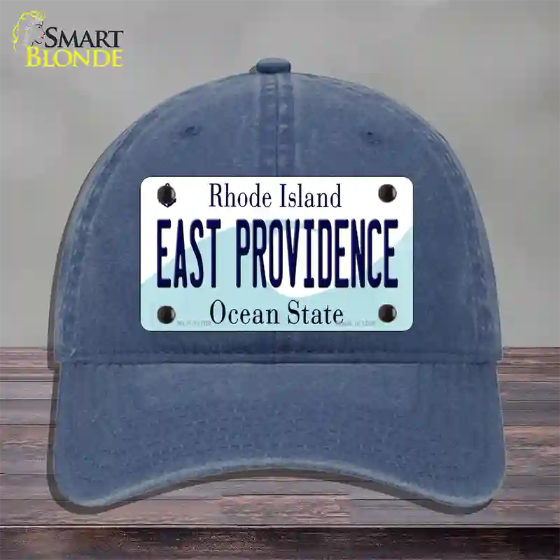 East Providence Rhode Island State Novelty License Plate Hat Unconstructed Cotton / Navy