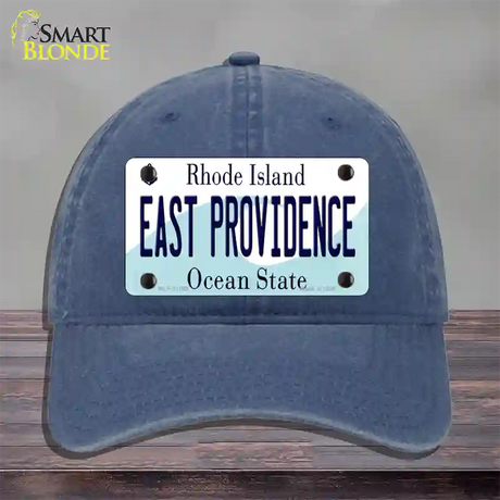 East Providence Rhode Island State Novelty License Plate Hat Unconstructed Cotton / Navy