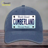 Cumberland Rhode Island State Novelty License Plate Hat Unconstructed Cotton / Navy