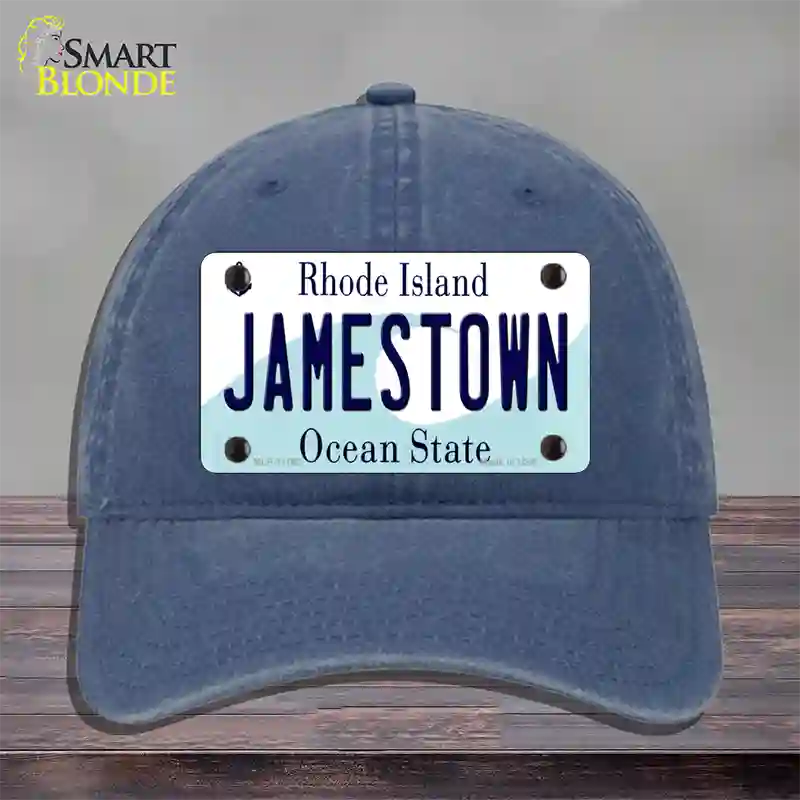 Jamestown Rhode Island State Novelty License Plate Hat Unconstructed Cotton / Navy