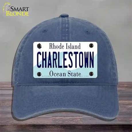 Charlestown Rhode Island State Novelty License Plate Hat Unconstructed Cotton / Navy