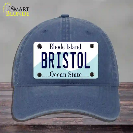 Bristol Rhode Island State Novelty License Plate Hat Unconstructed Cotton / Navy