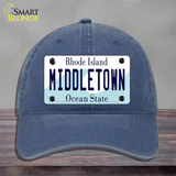 Middletown Rhode Island State Novelty License Plate Hat Unconstructed Cotton / Navy