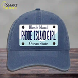 Rhode Island Girl Rhode Island State Novelty License Plate Hat Unconstructed Cotton / Navy