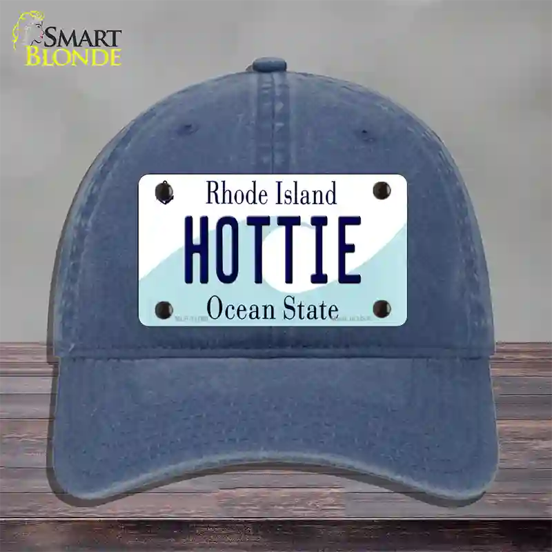 Hottie Rhode Island State Novelty License Plate Hat Unconstructed Cotton / Navy