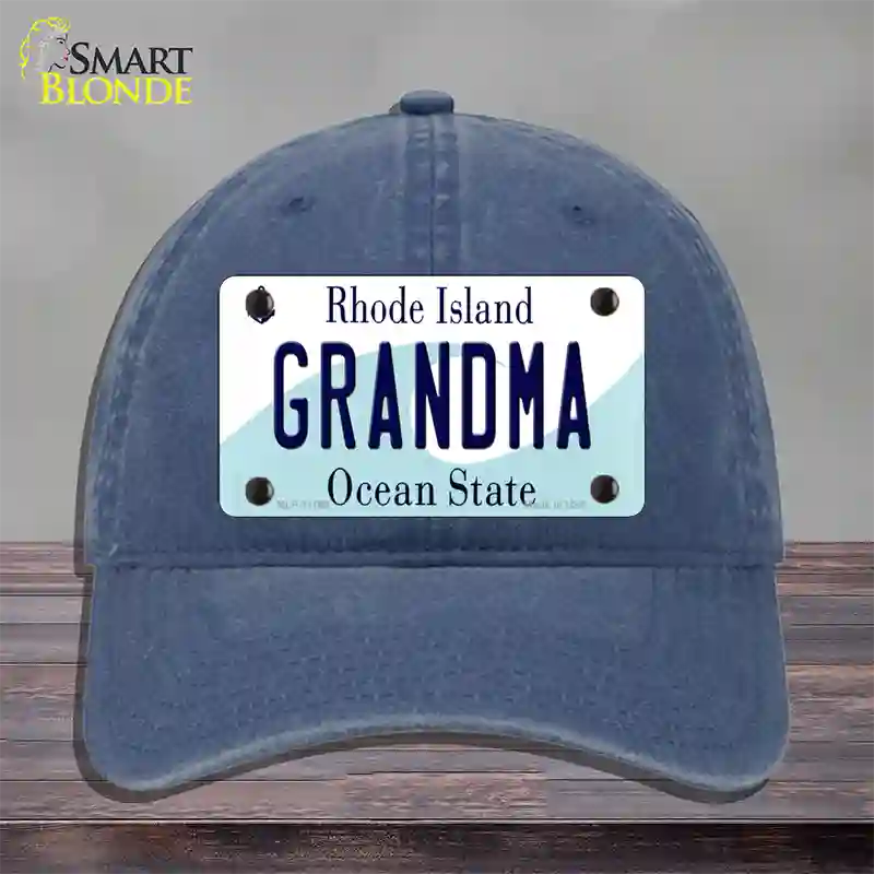 Grandma Rhode Island State Novelty License Plate Hat Unconstructed Cotton / Navy