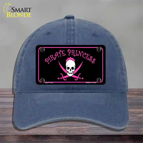 Pirate Princess Novelty License Plate Hat Unconstructed Cotton / Navy