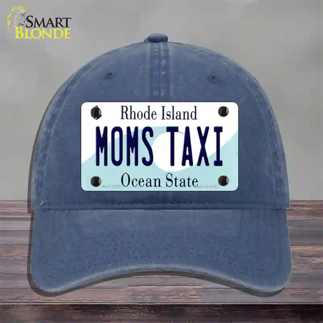 Moms Taxi Rhode Island State Novelty License Plate Hat Unconstructed Cotton / Navy