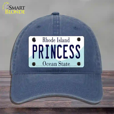 Princess Rhode Island State Novelty License Plate Hat Unconstructed Cotton / Navy