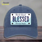 Blessed Rhode Island State Novelty License Plate Hat Unconstructed Cotton / Navy