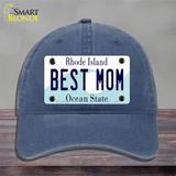 Best Mom Rhode Island State Novelty License Plate Hat Unconstructed Cotton / Navy