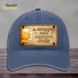 No Working During Drinking Hours Novelty License Plate Hat Unconstructed Cotton / Navy