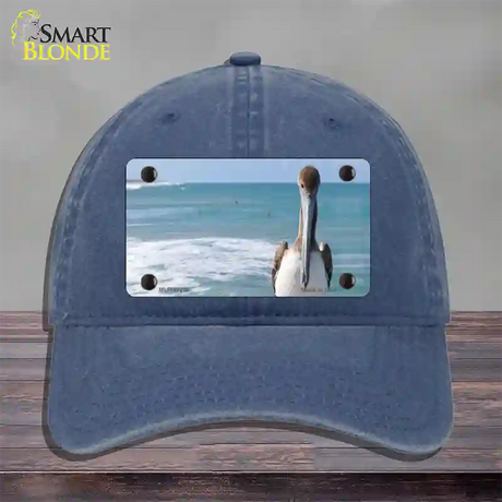 Pelican Ocean Novelty License Plate Hat Unconstructed Cotton / Navy